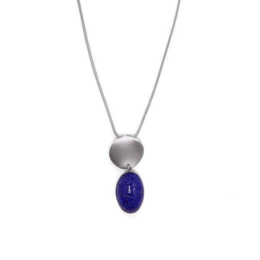 Blue glass stone necklace by Fo.Be
